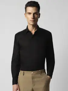 V Dot Slim Fit Embellished Pure Cotton Party Shirt