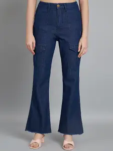BAESD Women Jean Bootcut High-Rise Low Distress Cat Scratches Jeans