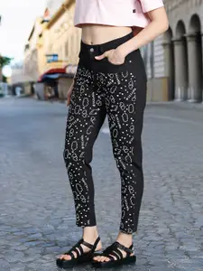 DressBerry Women Printed Mom Fit Jeans