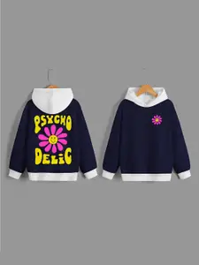 BAESD Boys Typography Printed Hooded Fleece Sweatshirt