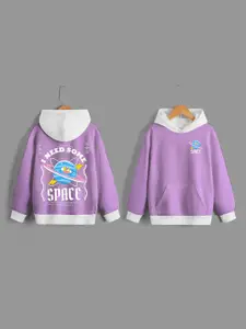 BAESD Boys Graphic Printed Relaxed Fit Long Sleeves Hooded Fleece Pullover