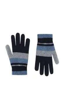 Zacharias Men Woollen Striped Winter Gloves