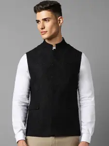 Louis Philippe Textured Slim Fit Nehru Jacket