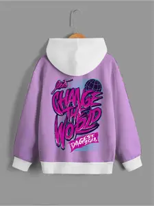 BAESD Boys Lavender Printed Hooded Sweatshirt