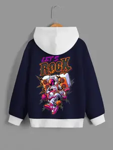 BAESD Boys Graphic Printed Hooded Relaxed Fleece Sweatshirt