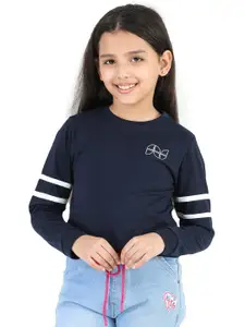 Purple United Kids Girls Cotton Crop T-shirt