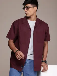 The Roadster Life Co. Cuban Collar Pure Cotton Relaxed Fit Casual Shirt