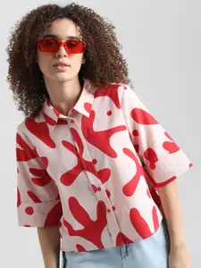 ONLY Abstract Printed Pure Cotton Casual Shirt