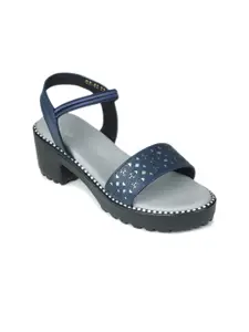 Liberty Girls Blue PU Wedge Sandals