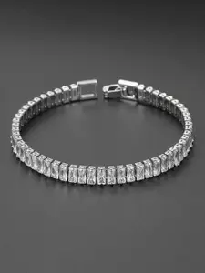 Peora Women Silver-Plated Crystals Link Bracelet