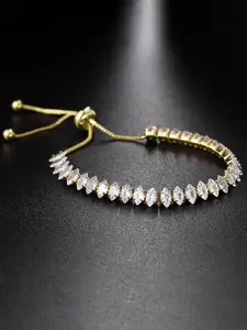 Peora Women Gold-Plated Cubic Zirconia Link Bracelet