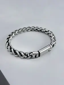 Peora Men Silver-Plated Link Bracelet