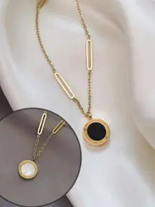 Peora Gold-Plated Artificial Stones Studded Necklace