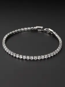 Peora Silver-Plated Cubic Zirconia-Studded Wraparound Bracelet