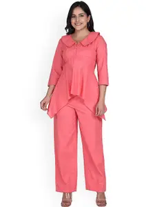 Lirose V-Neck Top With Flared Trouser Co-Ords
