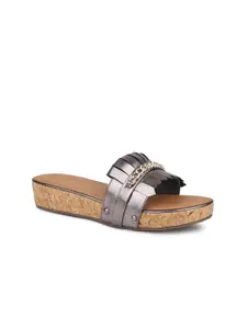 Inc 5 Grey Wedge Sandals