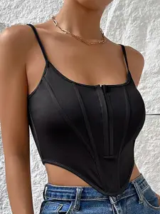 StyleCast Shoulder Straps Fitted Crop Top