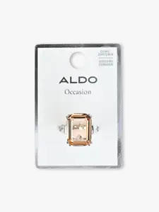 ALDO Women Silver-Plated Cubic Stone-Studded Finger Ring
