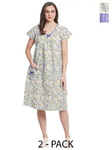 Breezly Multicoloured Printed Nightdress