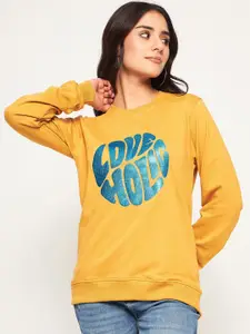 Club York Typography Printed Cotton Pullover Sweatshirt