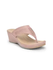 Liberty Pink PU Party Wedge Sandals with Laser Cuts