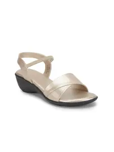 Liberty Silver-Toned PU Wedge Sandals