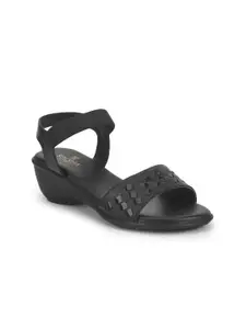 Liberty Black PU Comfort Sandals