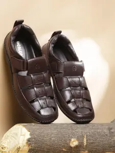 Liberty Men Brown Leather Comfort Sandals