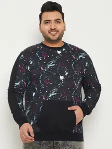 bigbanana Men Plus Size Abstract Printed Pure Cotton Sweatshirt