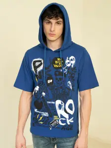 PUNK Men Blue Printed Sweatshirt