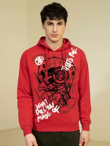 PUNK Men Red Printed Sweatshirt