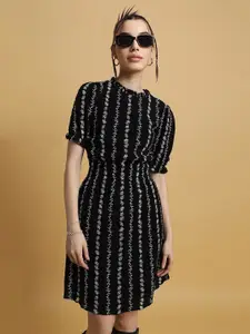 FOREVER 21 Black Floral Print Mini Dress