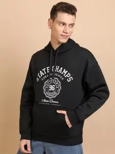 HIGHLANDER Typography Printed Hooded Oversized Sweatshirt
