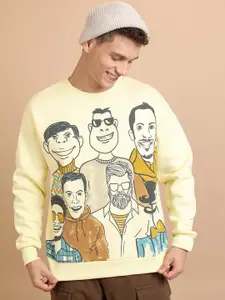 HIGHLANDER Men Cream-Coloured Printed Sweatshirt