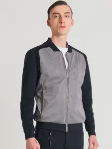 Antony Morato Colourblocked Mock Collar Bomber Jacket