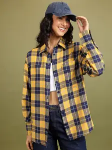 Tokyo Talkies Tartan Checks Oversized Casual Shirt