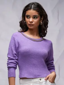 Tokyo Talkies Women Purple Pullover