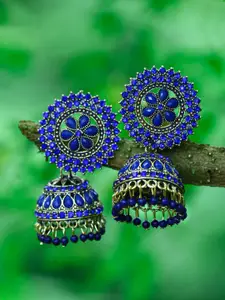 MEENAZ Gold-Plated Dome Shaped Jhumkas