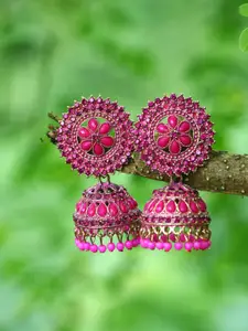 MEENAZ Gold-Plated Contemporary Jhumkas