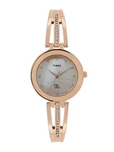 Timex Women Mother of Pearl Dial & Bracelet Style Straps Fria Analogue Watch- TWTL103SMU02