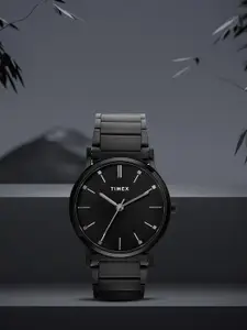 Timex Men Brass Dial & Stainless Steel Bracelet Style Straps Analogue Watch- TWNTG09SMU11