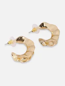 FOREVER 21 Gold-Plated Half Hood Earrings