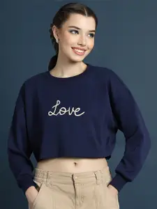 FOREVER 21 Typography Printed Pullover Sweatshirt