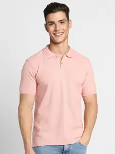 FOREVER 21 Men Pink Polo Collar T-shirt