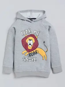 Lazy Shark Boys Lion Printed Cotton Hood Pullover Sweatshirt