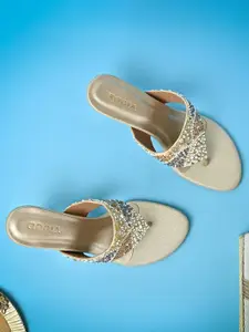 Rocia Gold-Toned Ethnic Stiletto Sandals