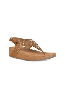 Rocia Tan Ethnic Wedge Sandals