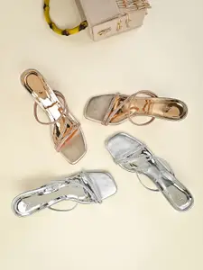 Rocia Silver-Toned Stiletto Sandals