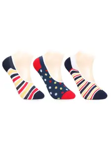 Bonjour Men Pack of 3 Patterned Cotton Shoe Liner Socks
