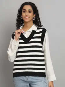 BROOWL Striped Sleeveless Wool Sweater Vest